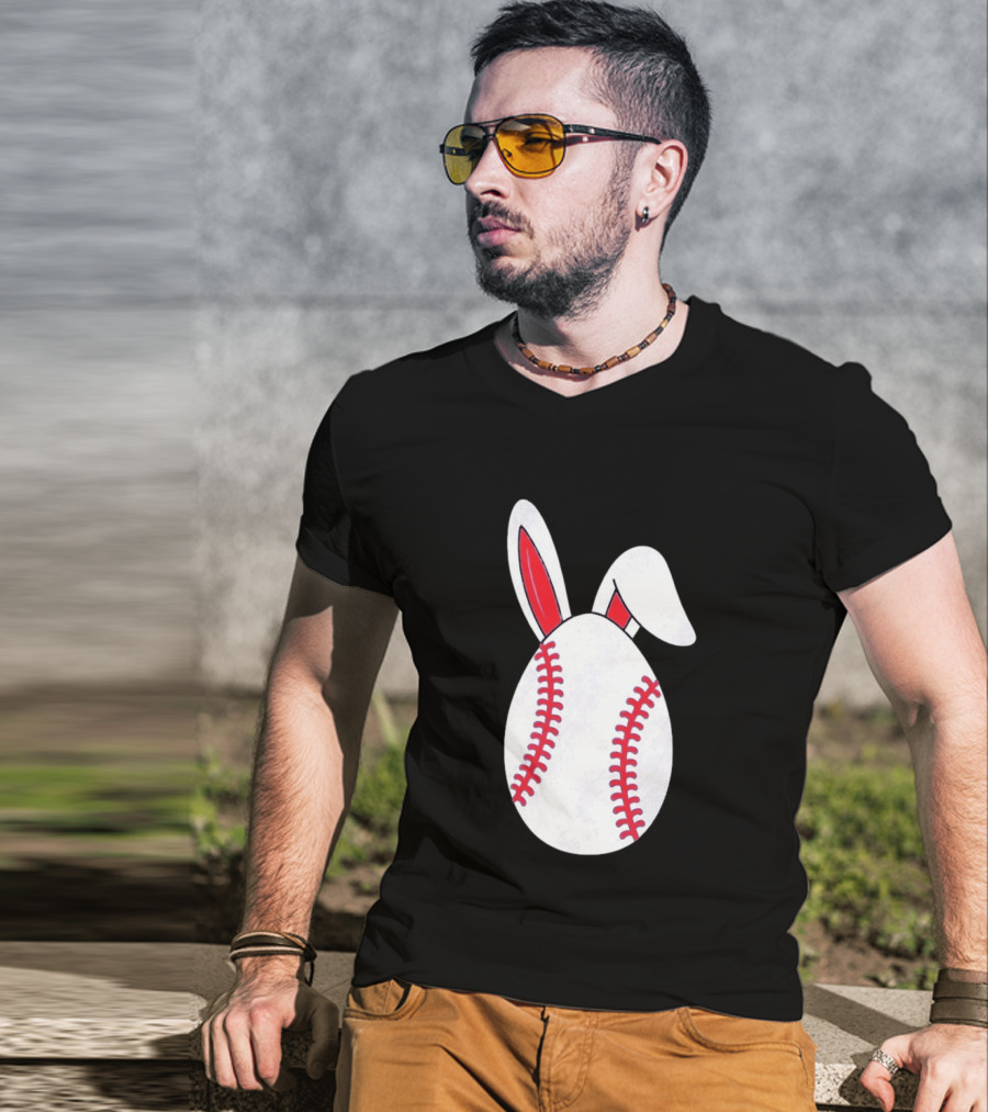 Happy Easter Bunny Ears Baseball Egg T-Shirt