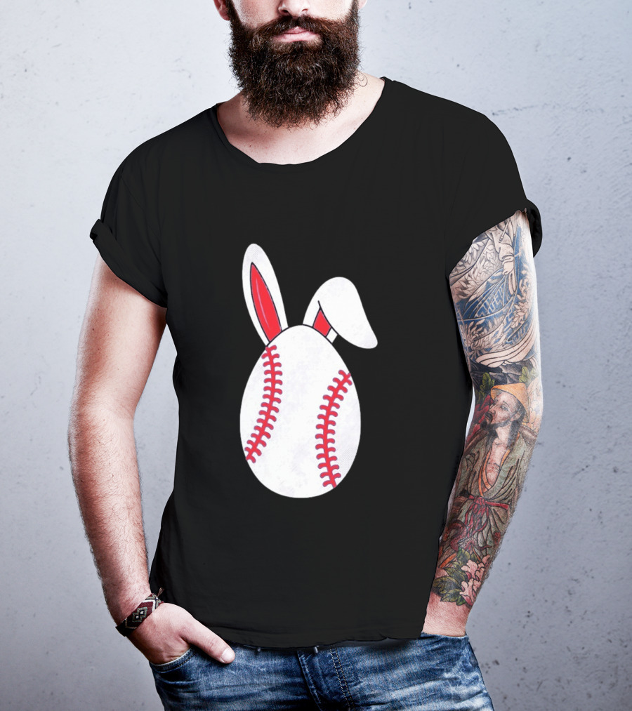 Happy Easter Bunny Ears Baseball Egg T-Shirt