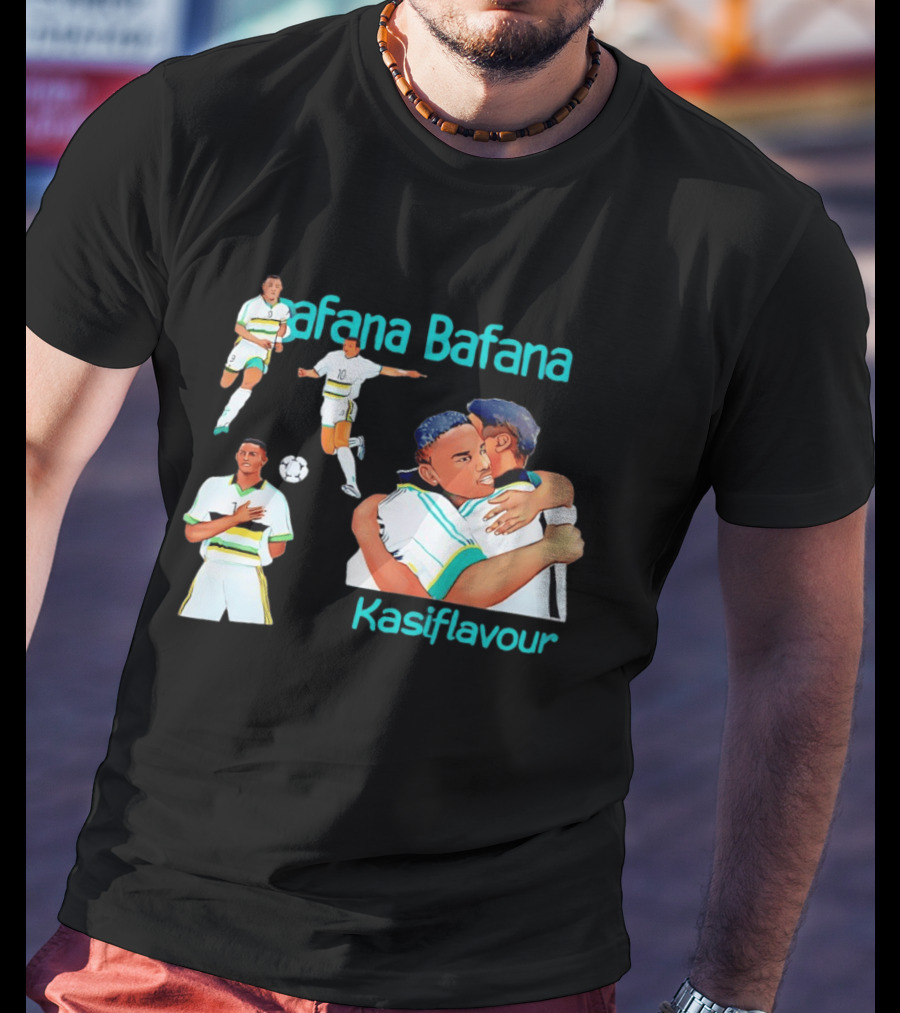 Bafana Bafana Kasi Flavour South African Football Players With Soccer Ball And Embrace T-Shirt