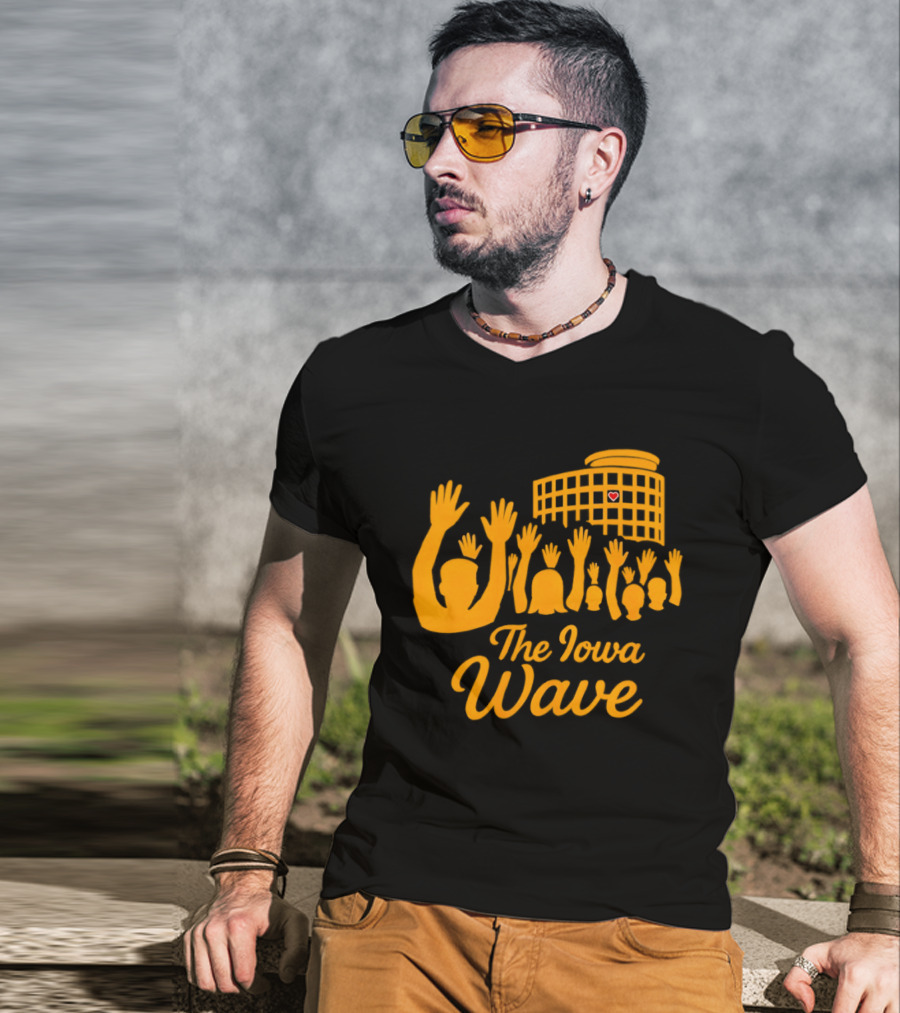Iowa Hawkeyes The Iowa Wave Hospital Heart Gesture Iconic Fan Tradition T-Shirt
