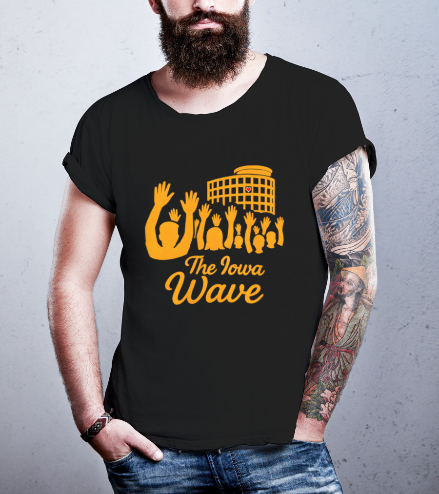 Iowa Hawkeyes The Iowa Wave Hospital Heart Gesture Iconic Fan Tradition T-Shirt