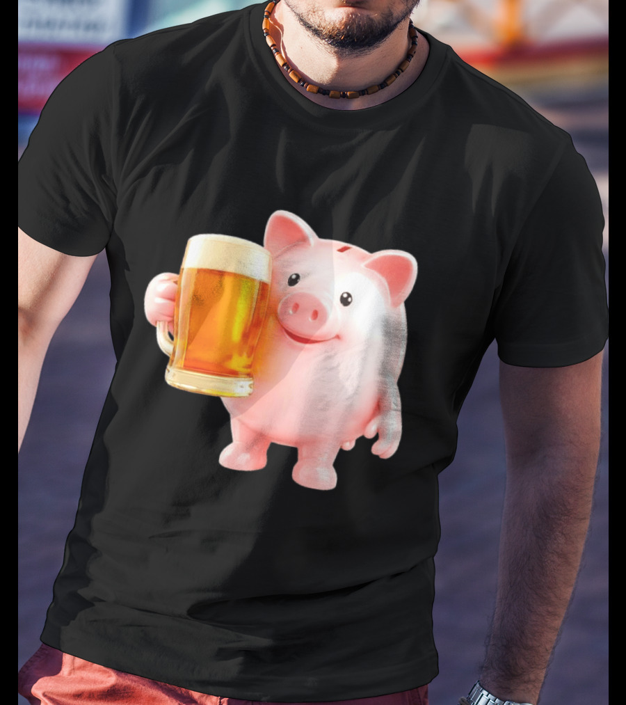 Piggy Bank With Beer Save Money Concept T-Shirt