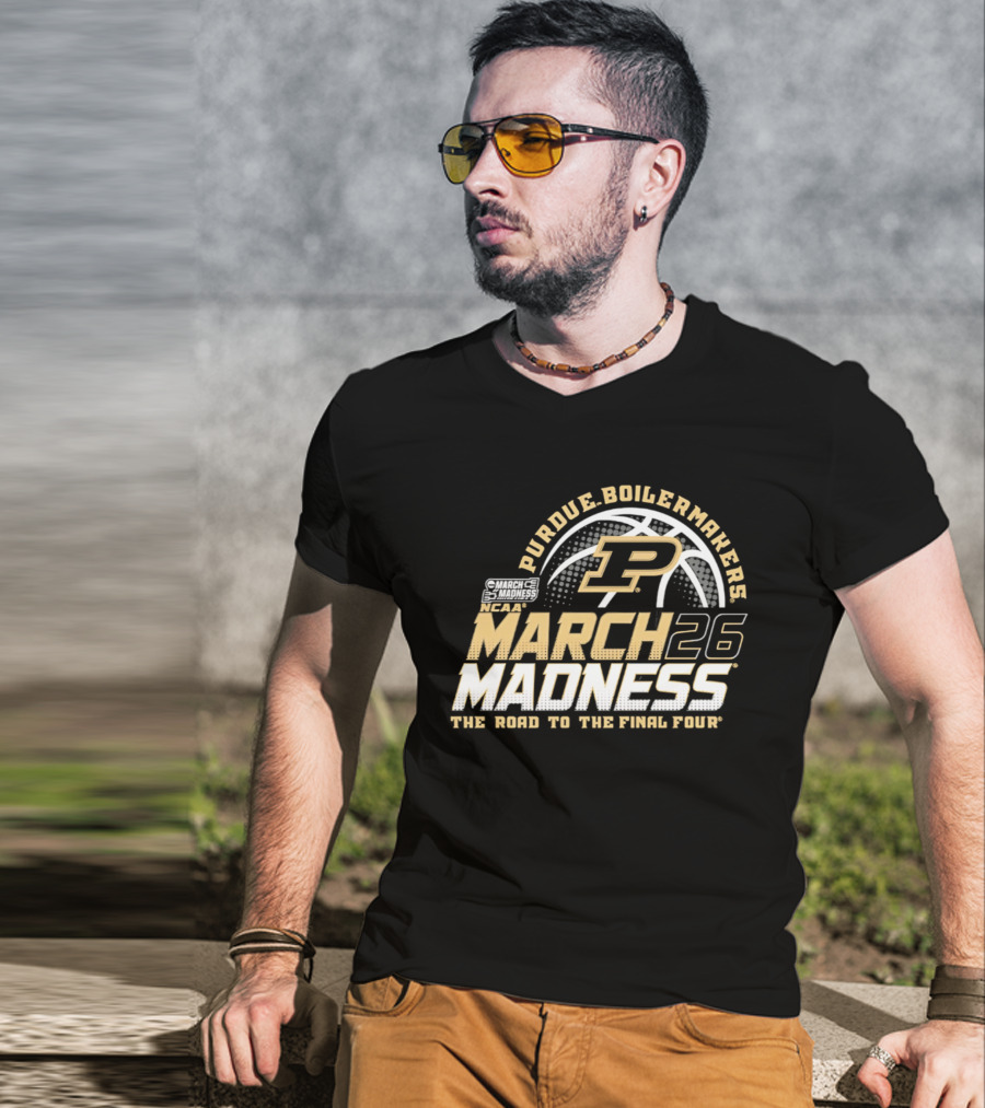 Purdue Boilermakers P March Madness 2026 The Road To The Final Four T-Shirt