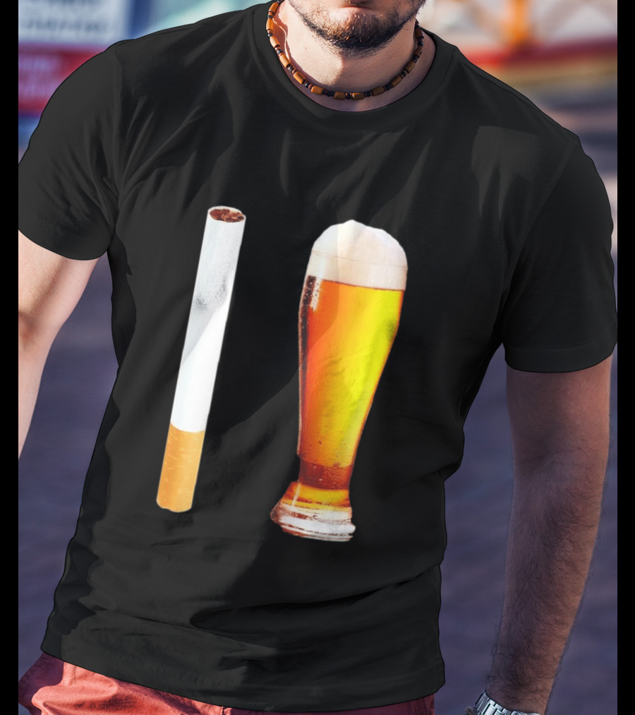 Cigarette And Beer Combo Classic Symbolic Pair T-Shirt