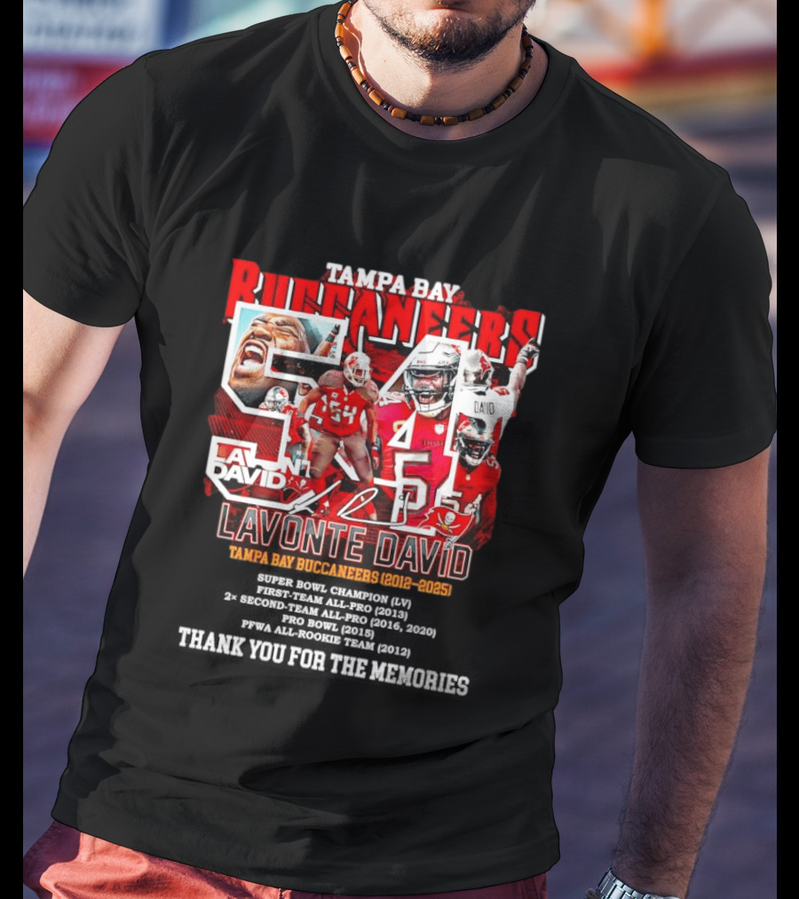 Lavonte David Tampa Bay Buccaneers 54 Thank You For The Memories 2012 2025 T-Shirt