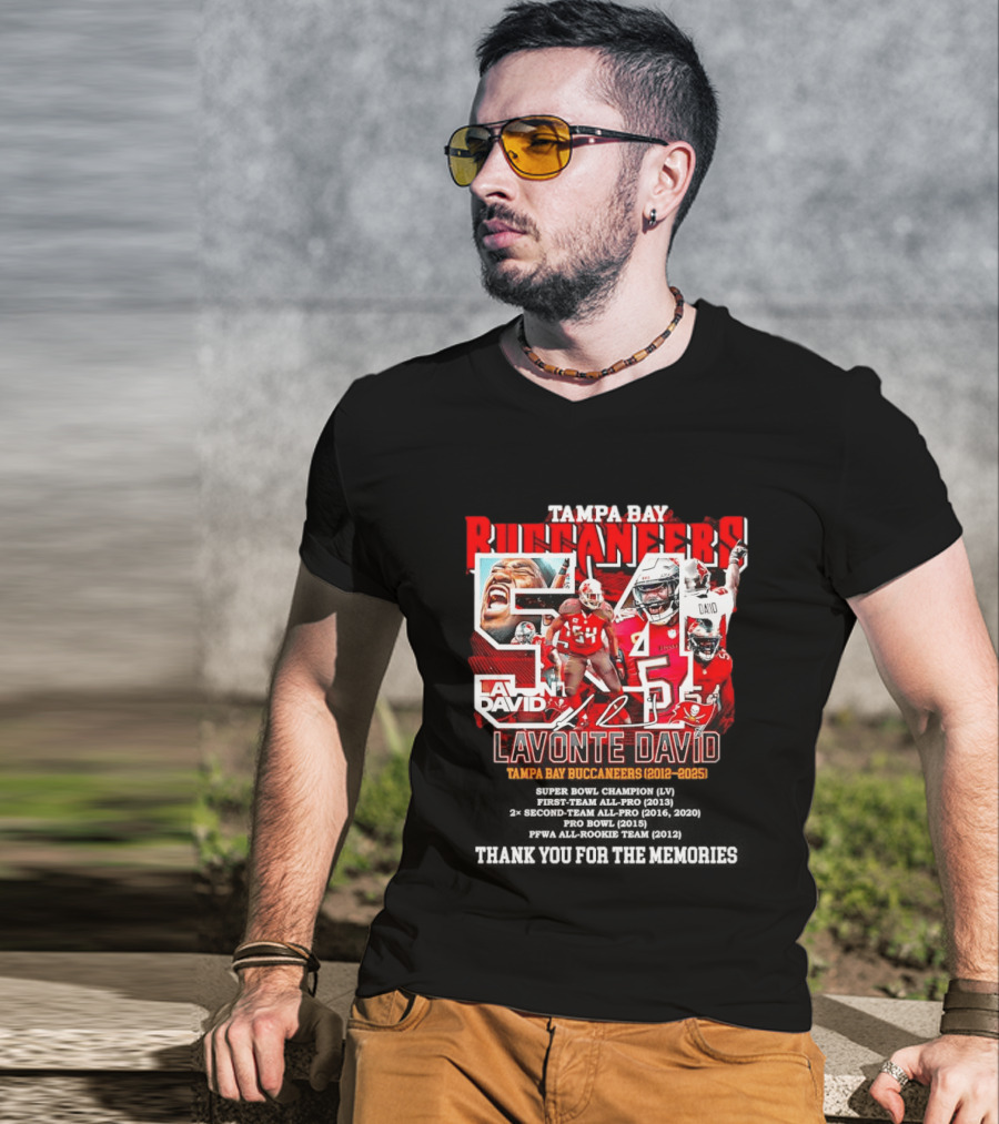 Lavonte David Tampa Bay Buccaneers 54 Thank You For The Memories 2012 2025 T-Shirt