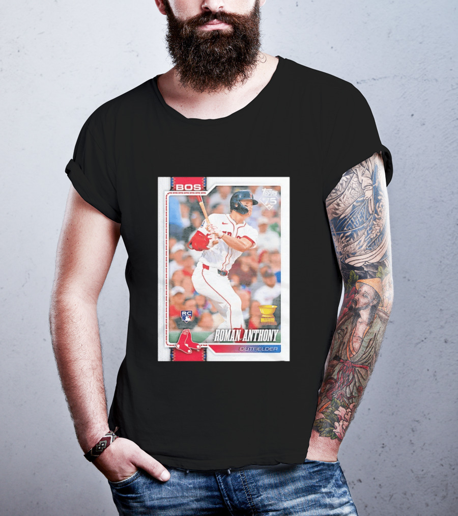 Roman Anthony Boston Red Sox Rookie Card Outfielder Topps 75th Anniversary T-Shirt