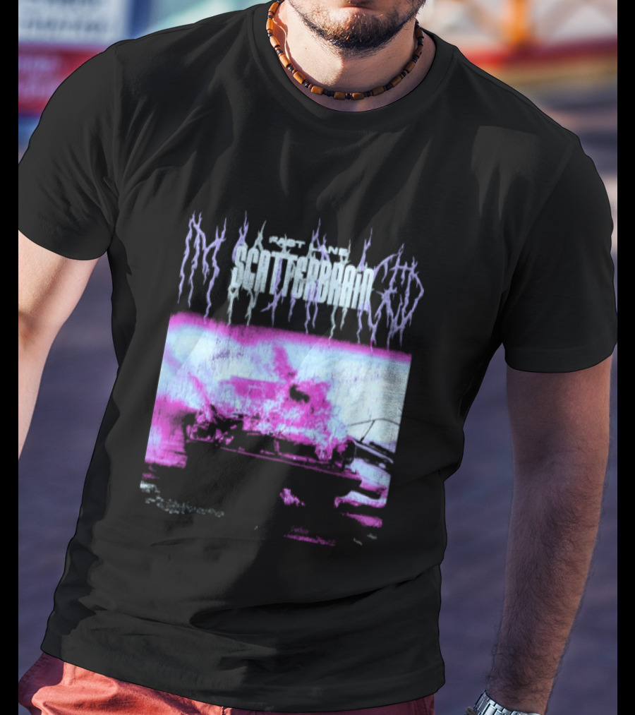Scatterbrain 2026 Fast Lane Burning Car T-Shirt