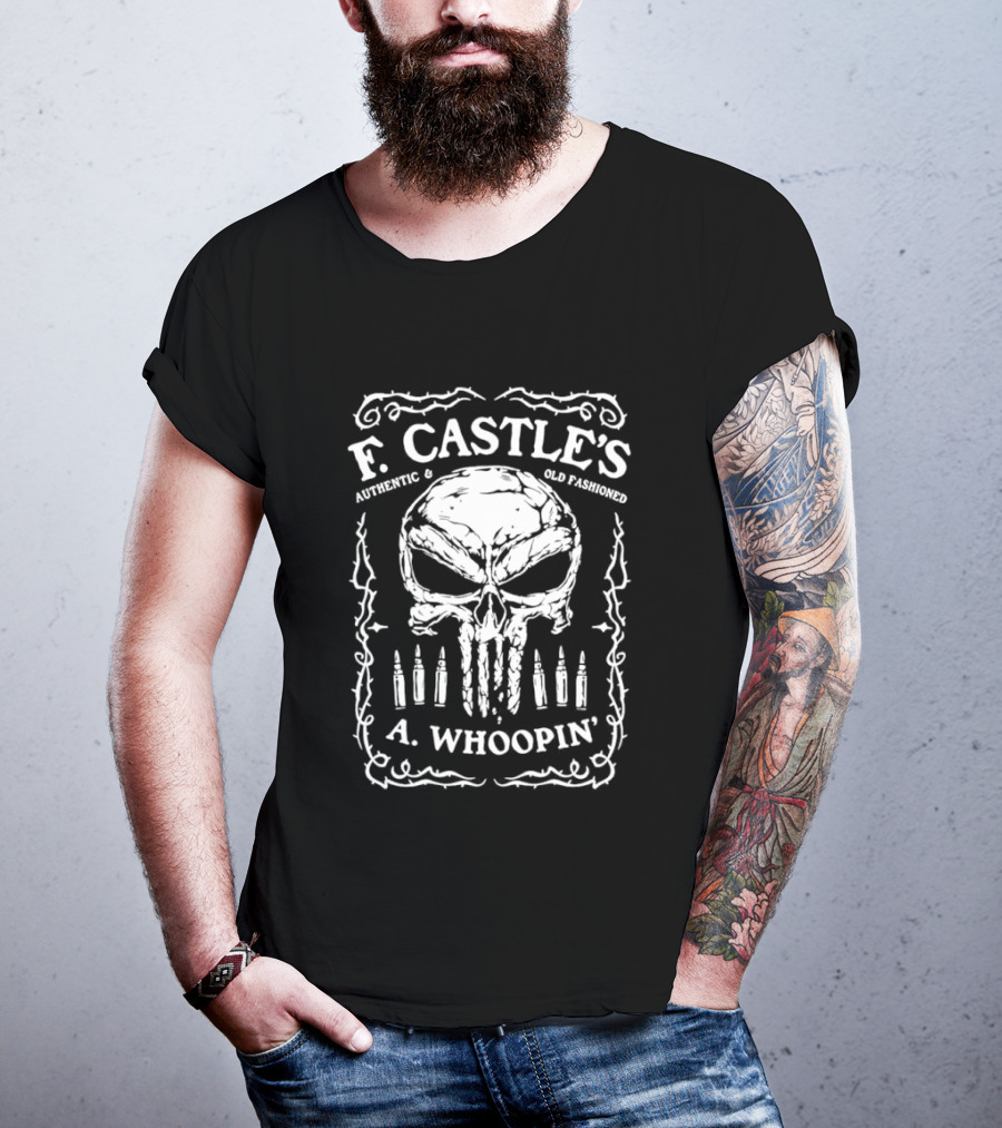 F. Castle's A. Whoopin Skull Punishment Wine Brand T-Shirt