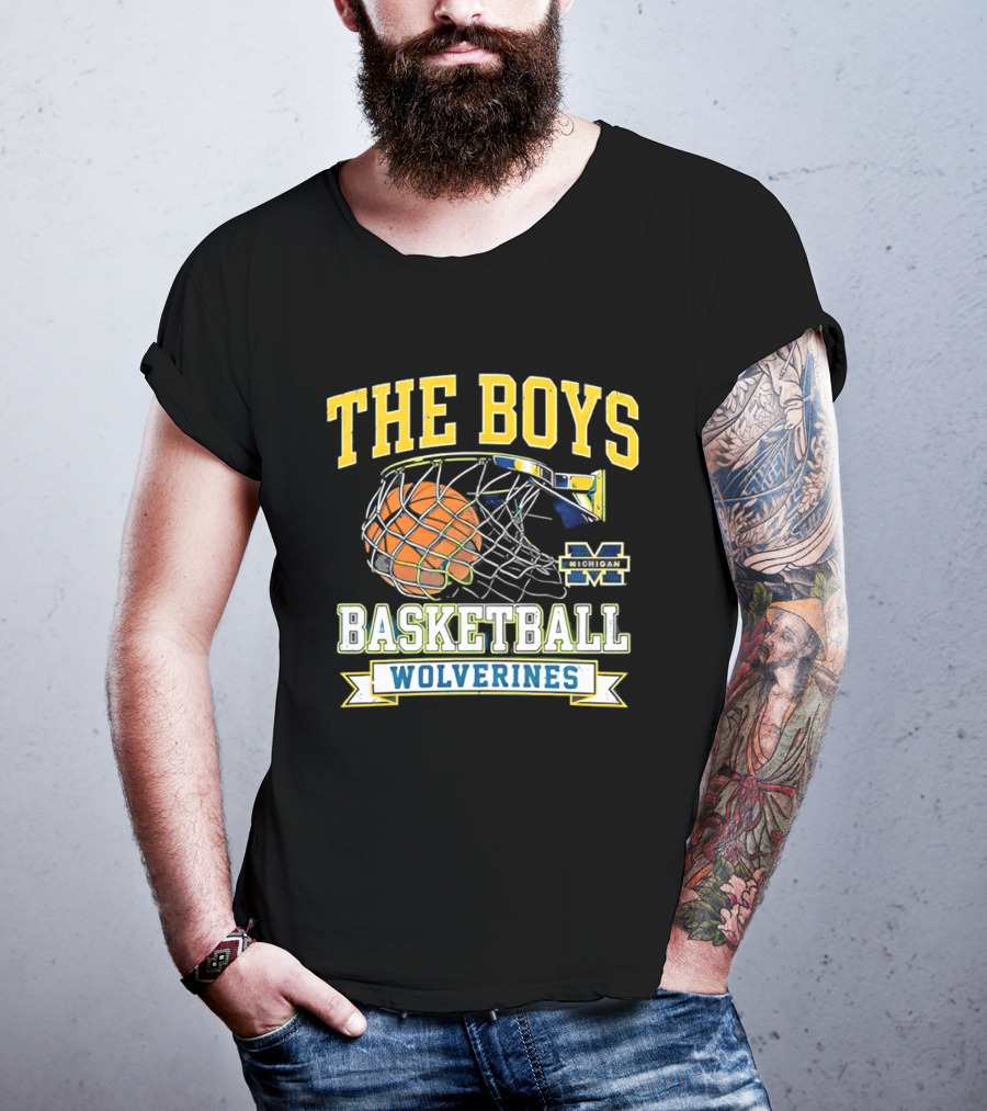The Boys Basketball Wolverines Michigan M Hoops Sports Team T-Shirt