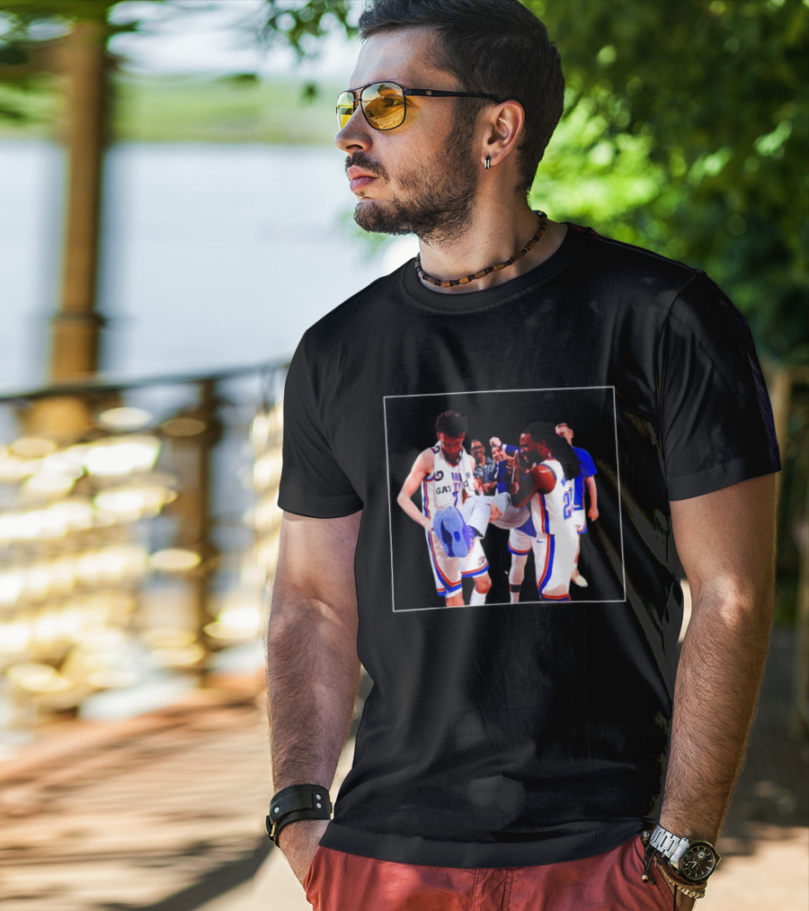 Oklahoma City Thunder Gallo Chet Holmgren Team Celebration T-Shirt