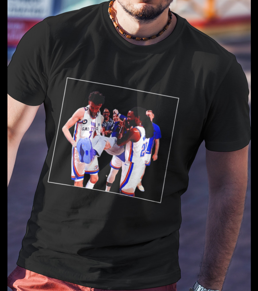 Oklahoma City Thunder Gallo Chet Holmgren Team Celebration T-Shirt