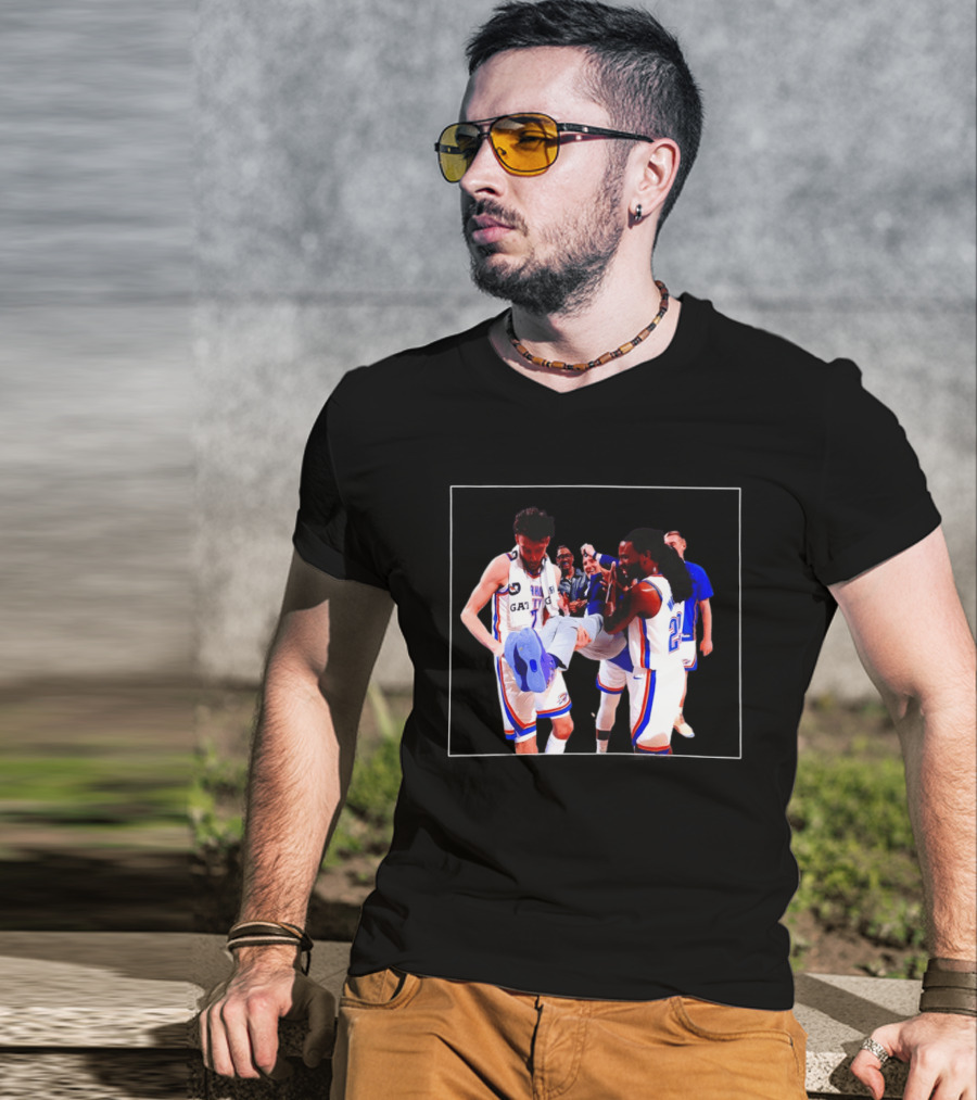 Oklahoma City Thunder Gallo Chet Holmgren Team Celebration T-Shirt