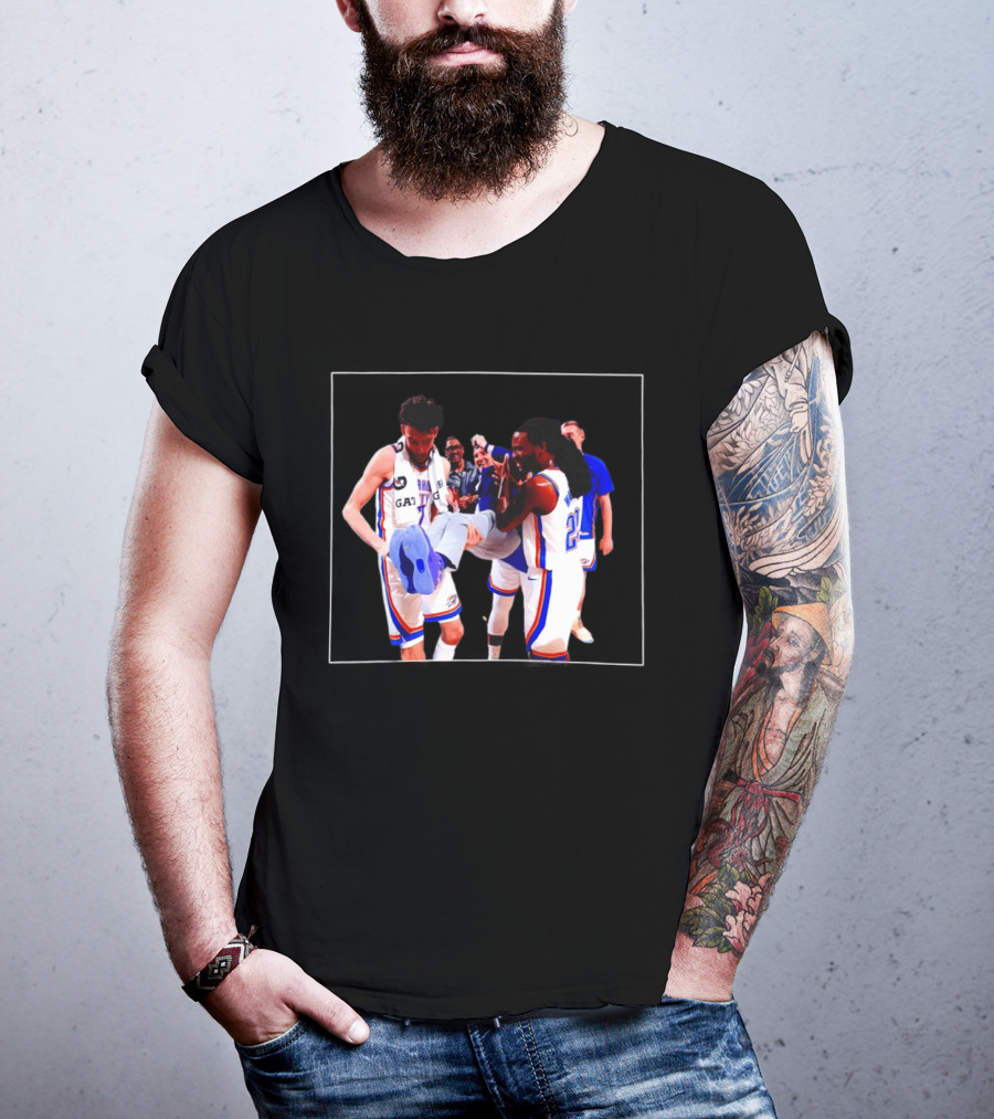 Oklahoma City Thunder Gallo Chet Holmgren Team Celebration T-Shirt