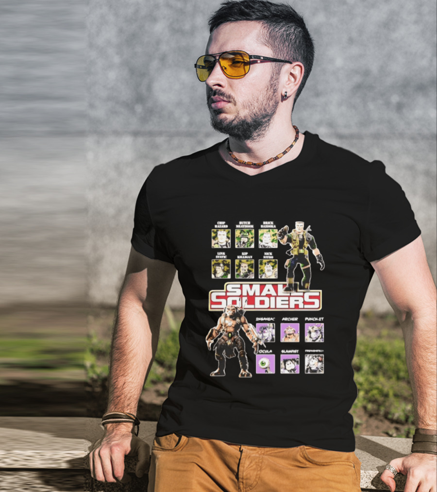 Small Soldiers 1998 Major Chip Hazard And Archer Globotech Characters T-Shirt