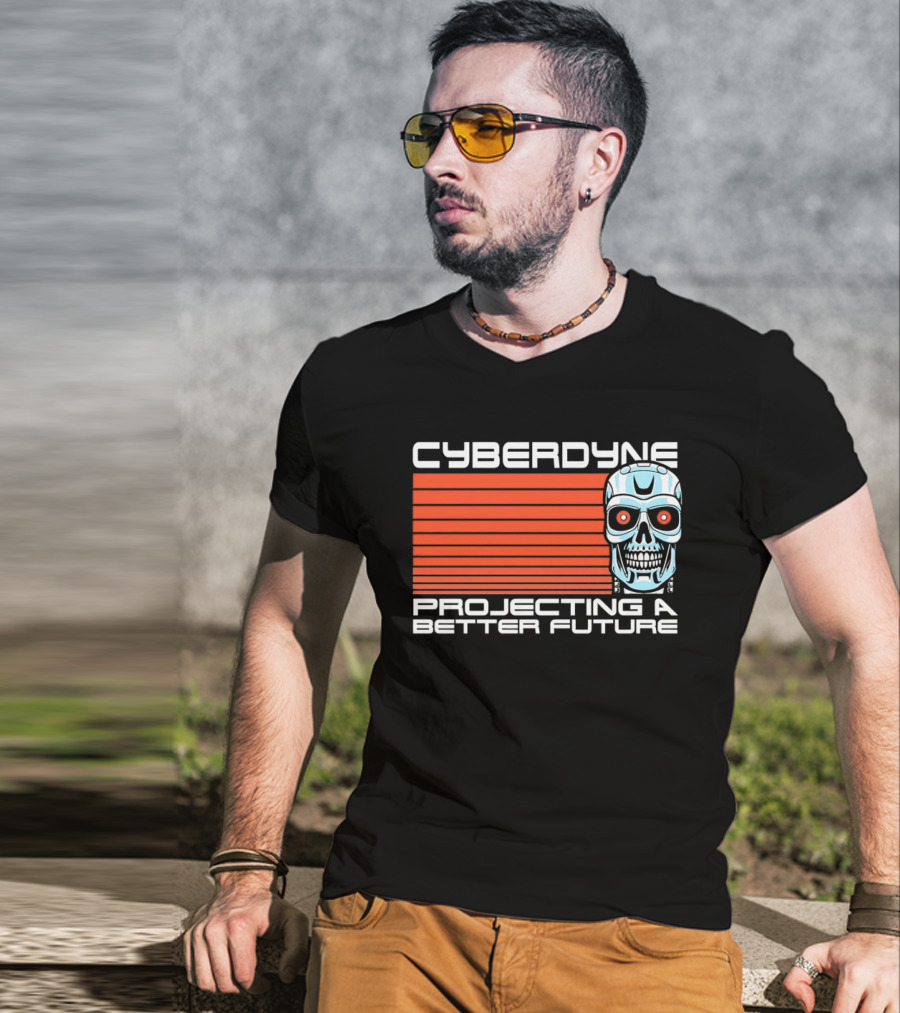 CYBERDYNE Projecting A Better Future Terminator Skull T-Shirt