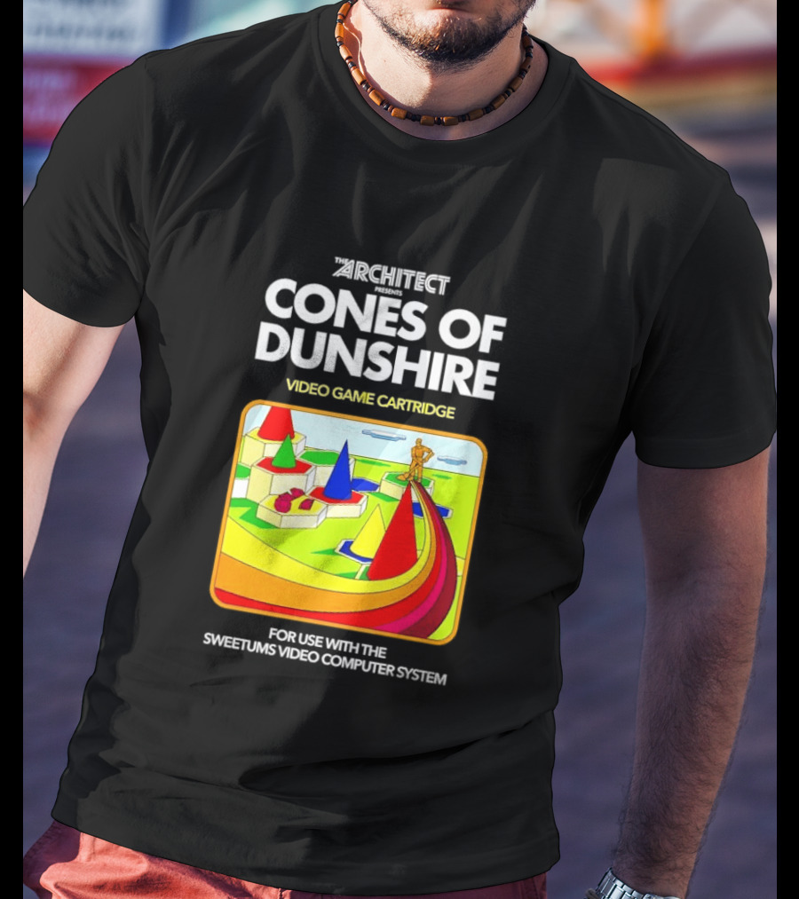 Architect Cones Of Dunshire Video Game Cartridge For Use With The Sweetums Video Computer System T-Shirt