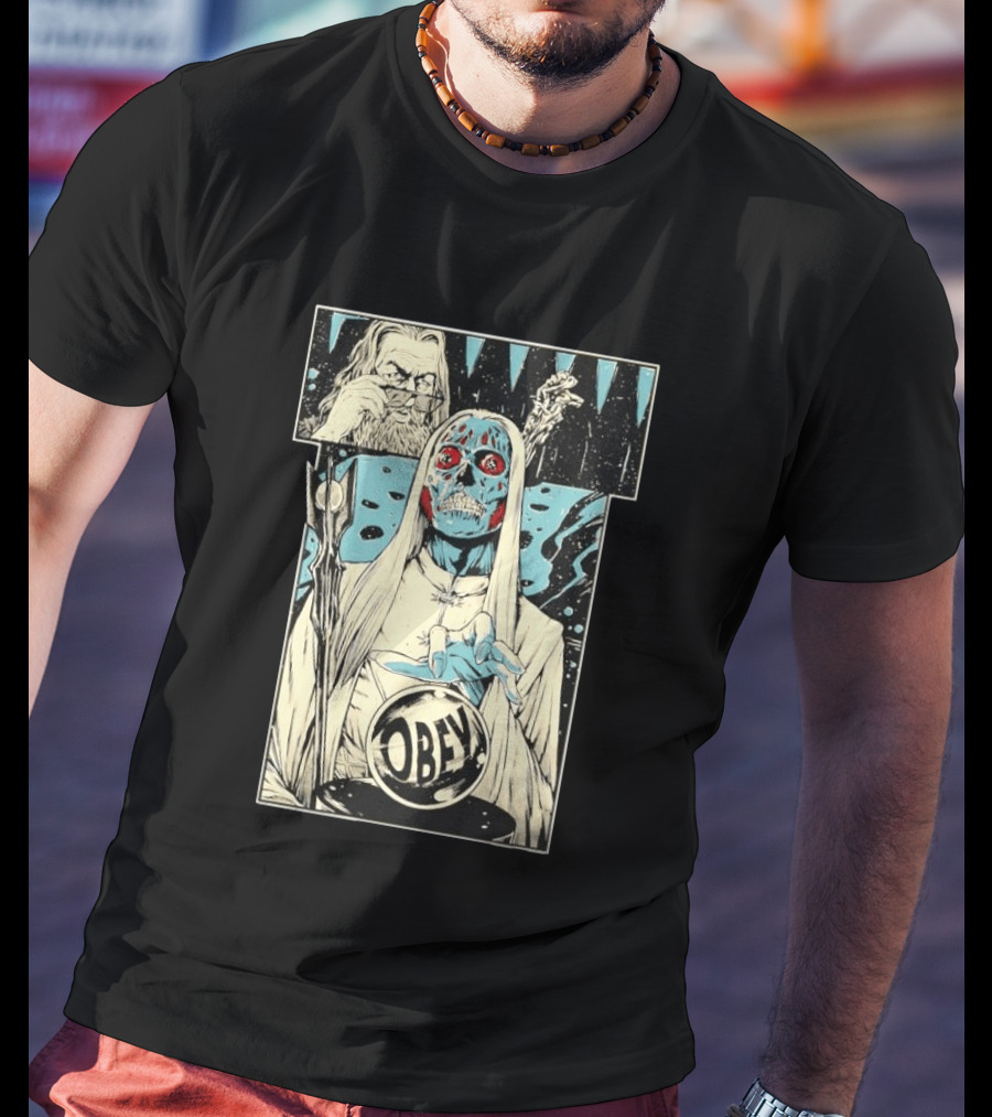 The Lord Of Obedience Obey Visionary Collide They Live X Lord Of The Ring T-Shirt