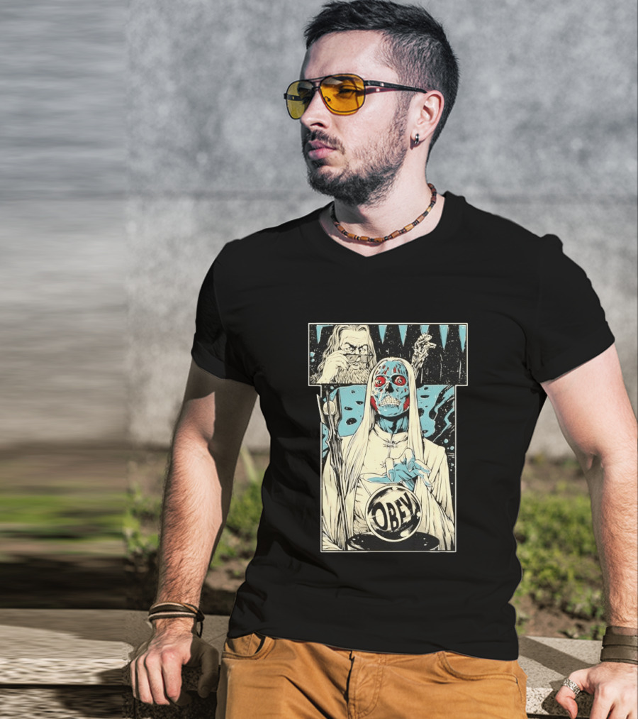 The Lord Of Obedience Obey Visionary Collide They Live X Lord Of The Ring T-Shirt