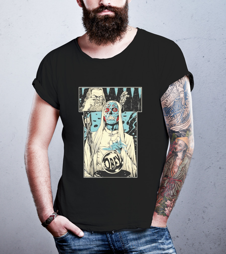 The Lord Of Obedience Obey Visionary Collide They Live X Lord Of The Ring T-Shirt