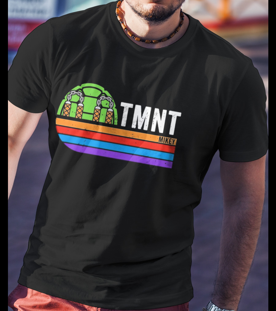 TMNT Michelangelo Mikey Retro Style Ninja Turtle T-Shirt