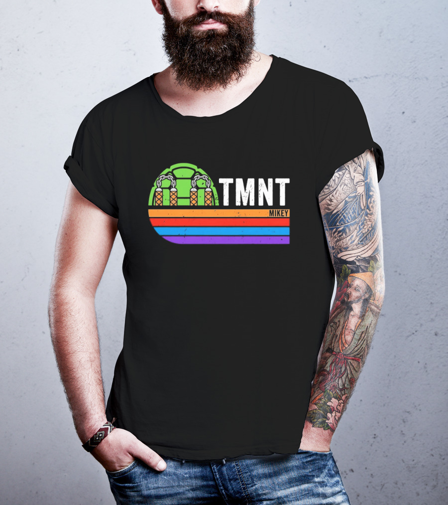 TMNT Michelangelo Mikey Retro Style Ninja Turtle T-Shirt