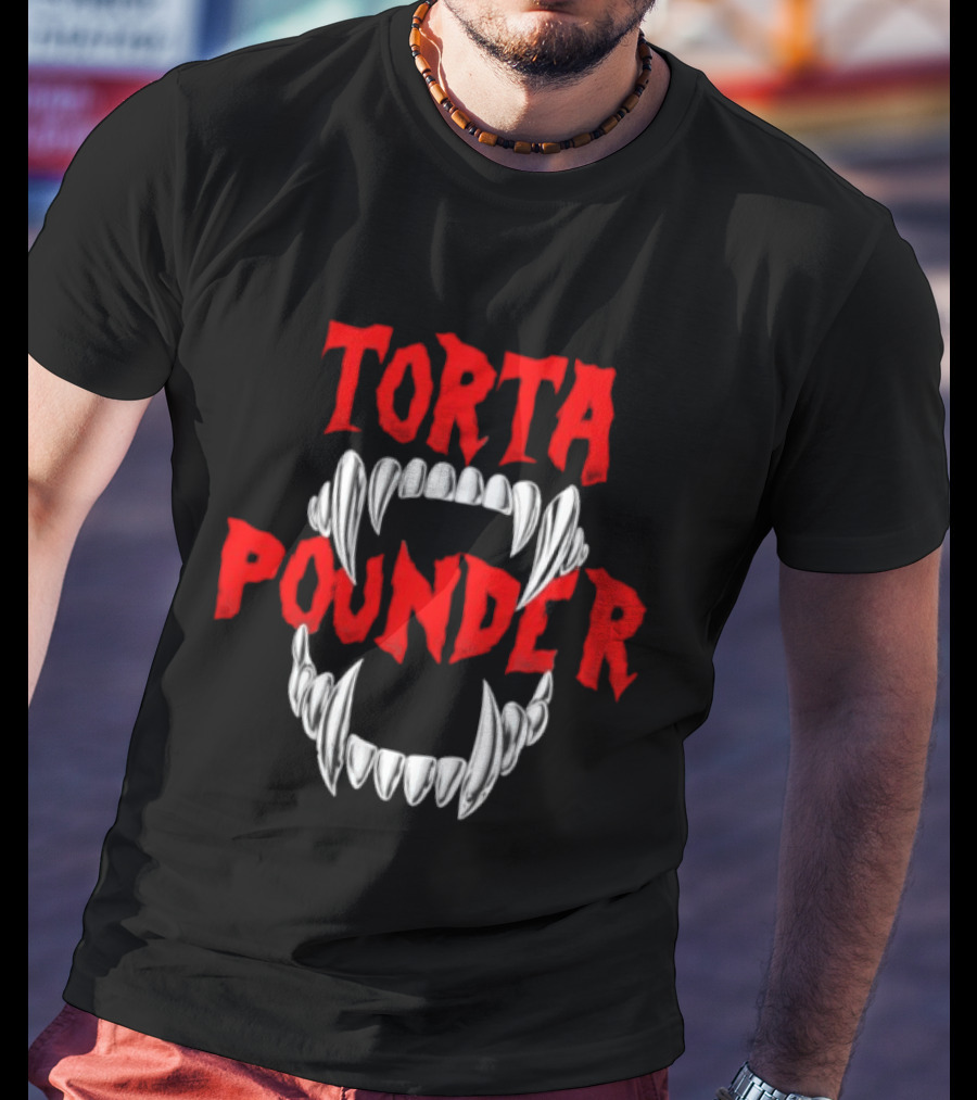 Torta Pounder Vampire Fangs Bold Red T-Shirt