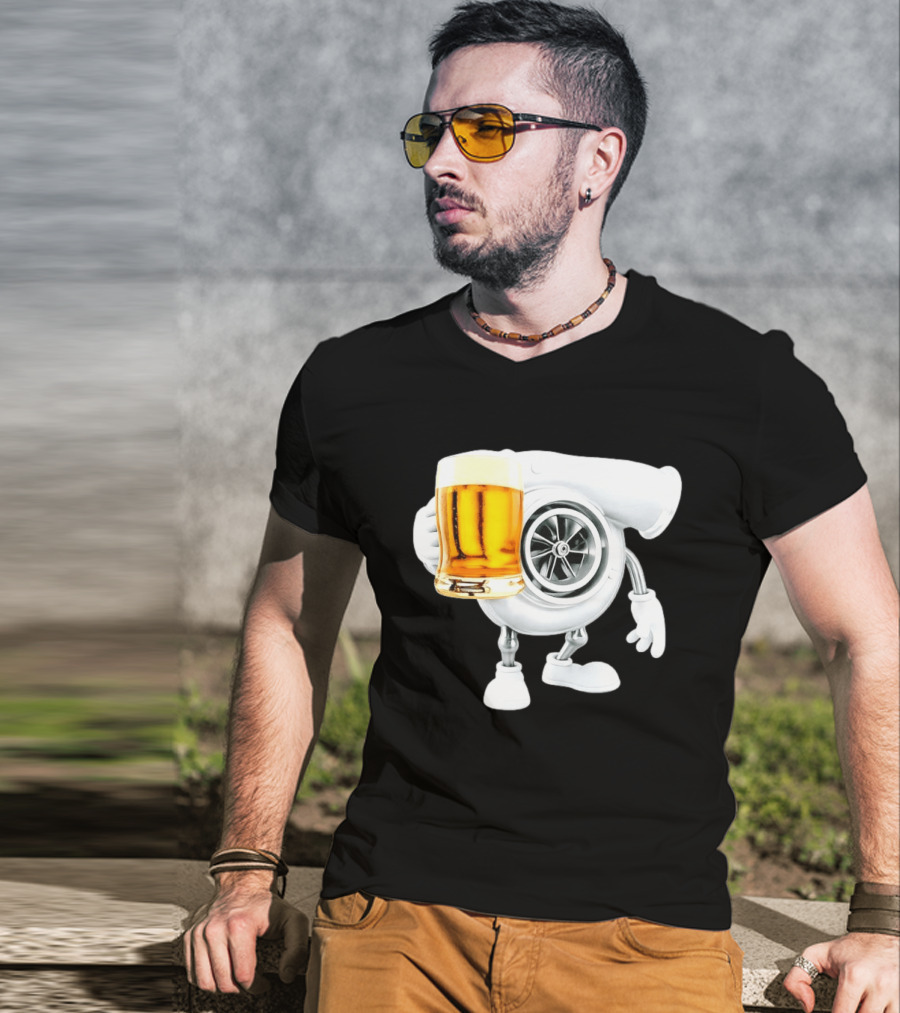 Turbocharger Holding Beer Meme T-Shirt
