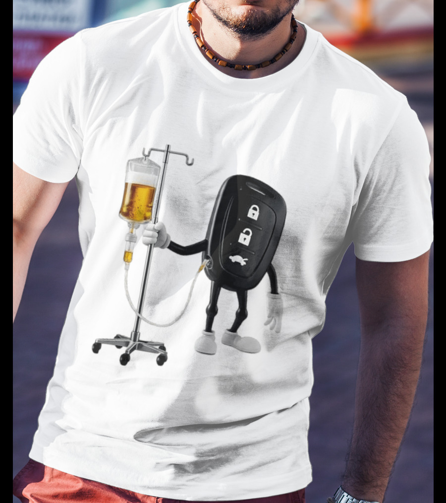 Car Keys With IV Beer Do Not Drink Alcohol When Driving Warning T-Shirt