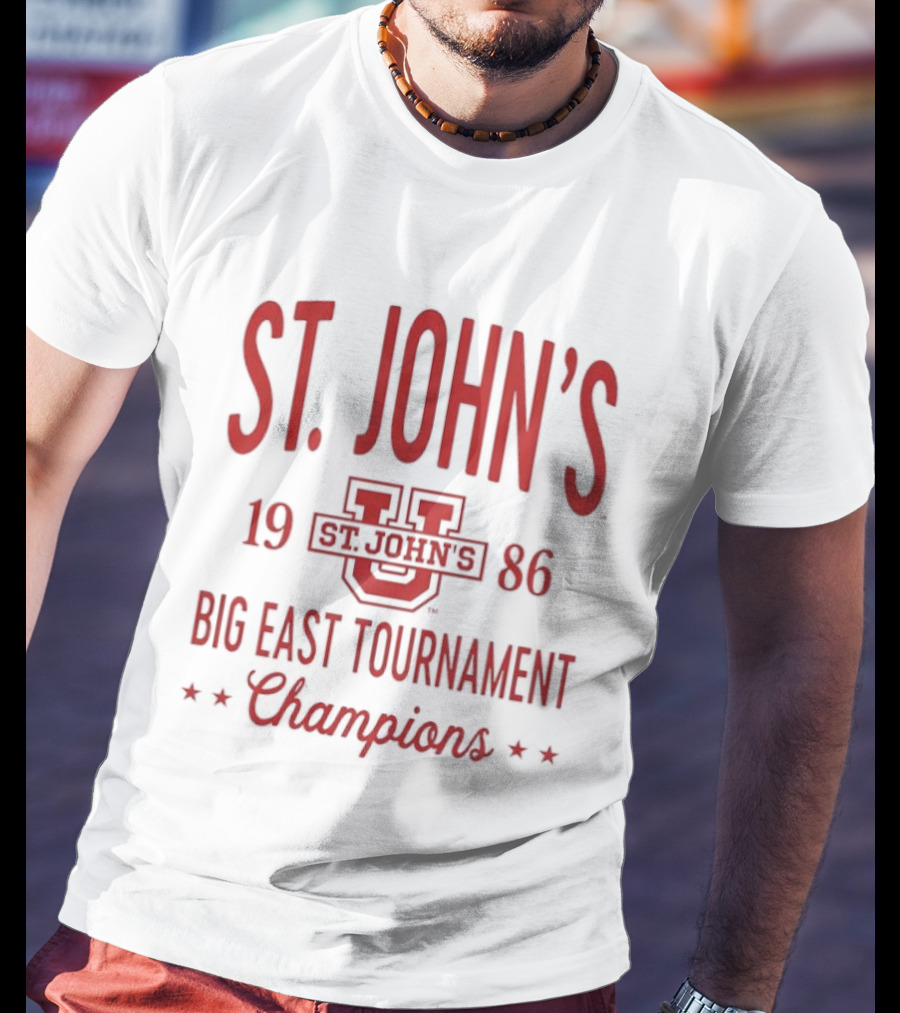 St. John's Red Storm 1986 Big East Tournament Champions NCAA Basketball T-Shirt