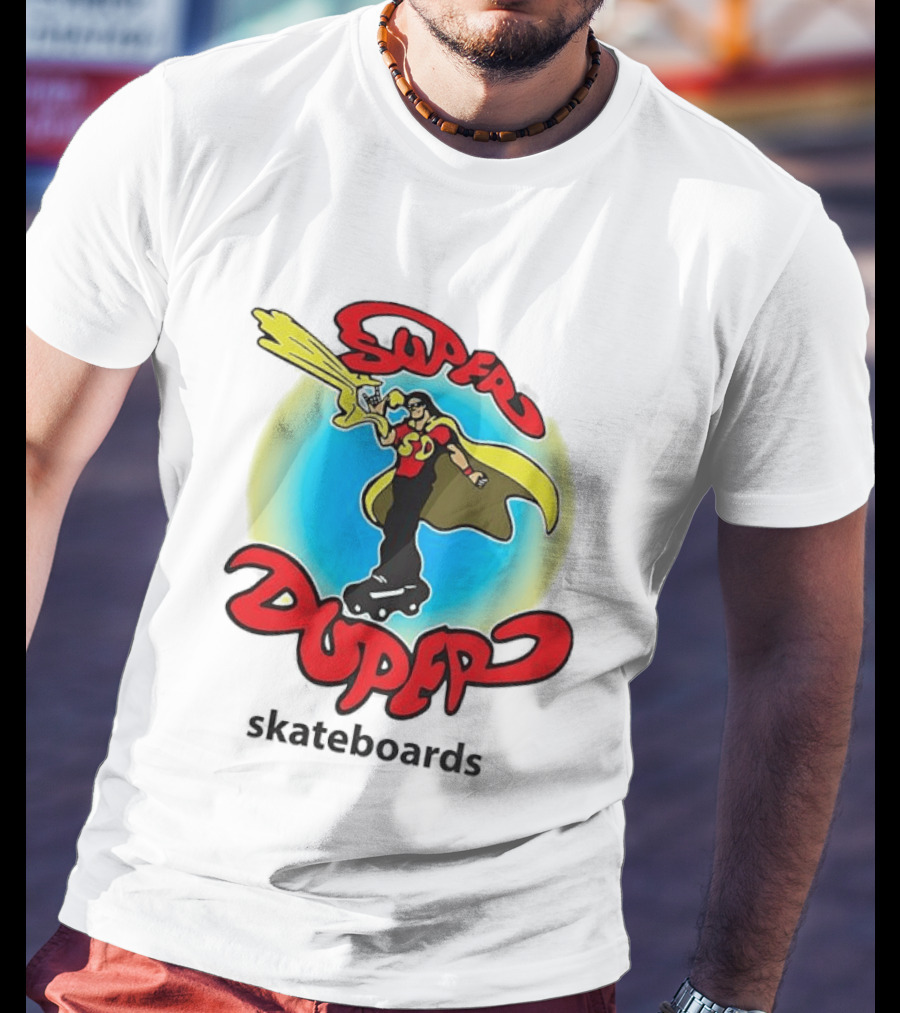 Super Duper Skateboards Comic Hero SD Cape And Lightning T-Shirt