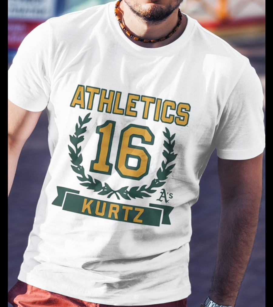 Oakland Athletics 16 Kurtz Wreath A's T-Shirt