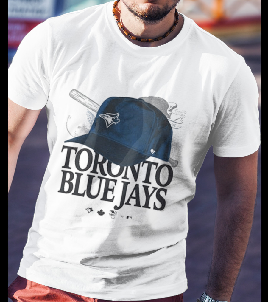 Toronto Blue Jays Baseball Cap And Bat Motif '47 T-Shirt