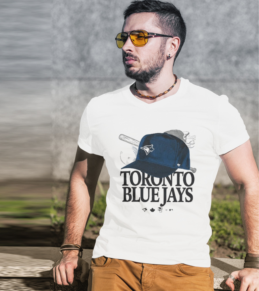 Toronto Blue Jays Baseball Cap And Bat Motif '47 T-Shirt