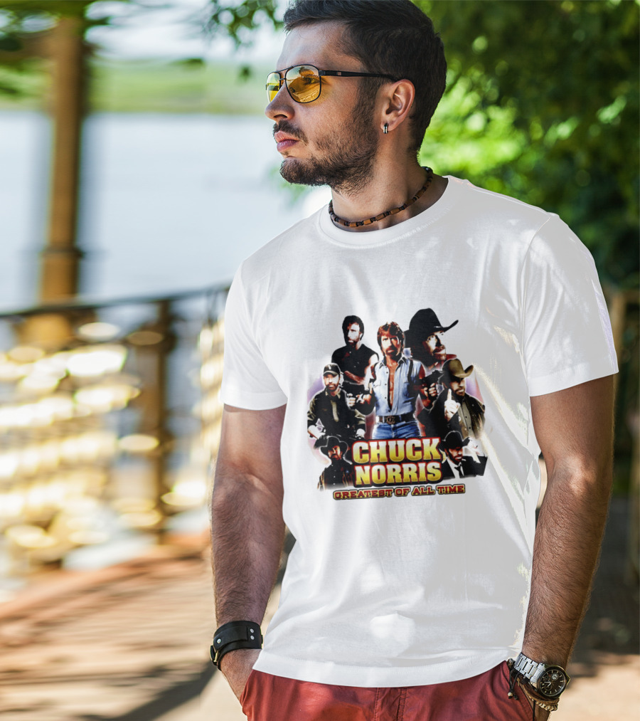 Chuck Norris Greatest Of All Time Retro Collage T-Shirt
