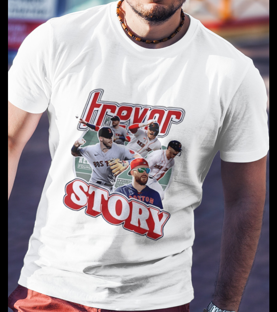 Trevor Story Boston Red Sox MLB Player Collage T-Shirt
