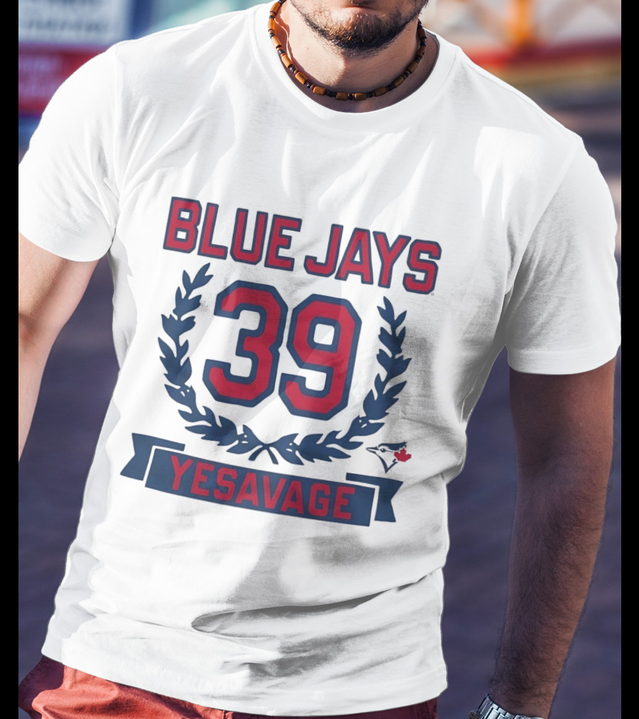 Blue Jays 39 Yesavage Wreath Toronto Rookie T-Shirt