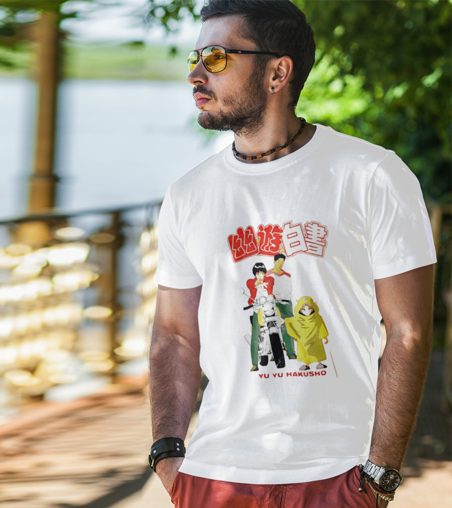 Ron Funches Loot Howard Yu Yu Hakusho Anime 90s Nostalgia Yusuke Kuwabara Hiei Kurama Motocross T-Shirt