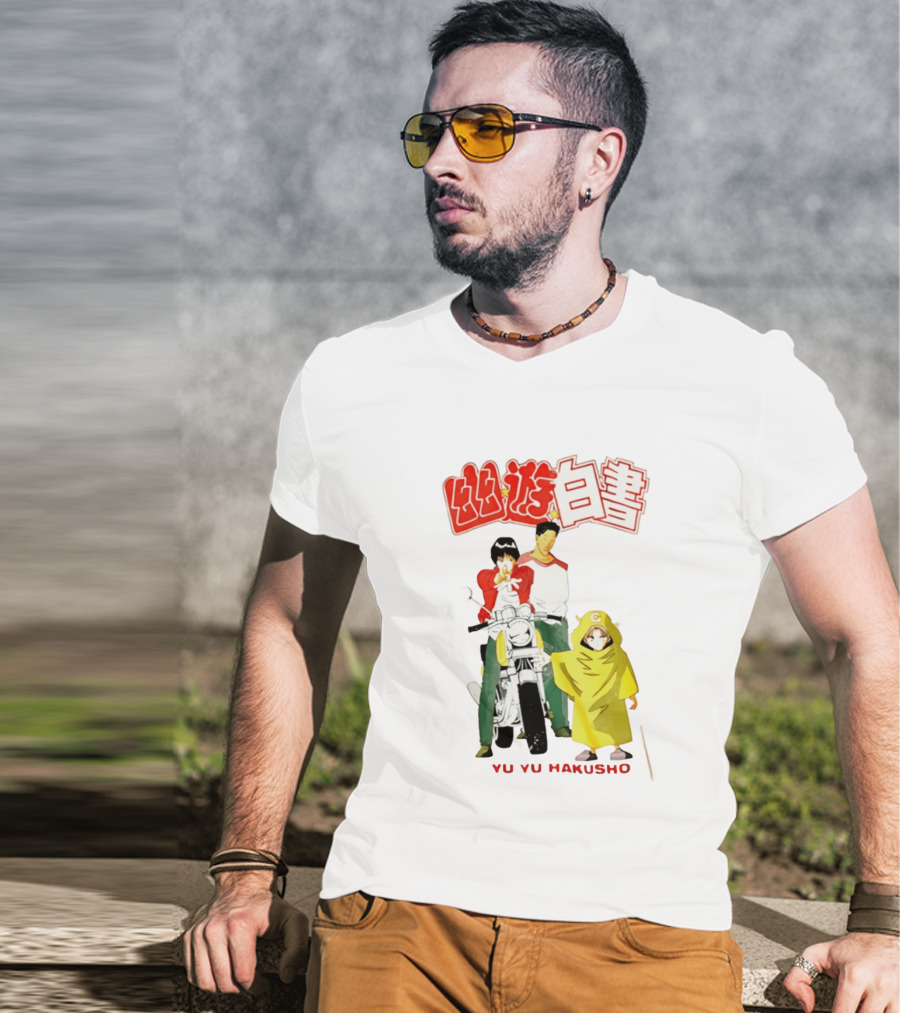 Ron Funches Loot Howard Yu Yu Hakusho Anime 90s Nostalgia Yusuke Kuwabara Hiei Kurama Motocross T-Shirt