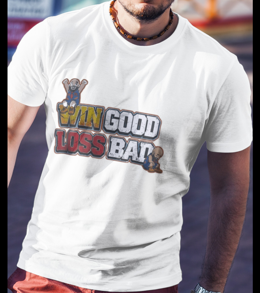 Win Good Loss Bad Basketball Cartoon Characters Sitting And Crying T-Shirt