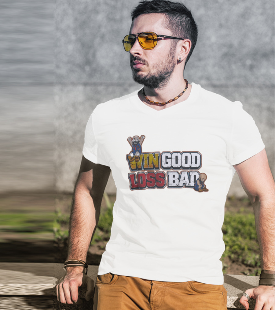 Win Good Loss Bad Basketball Cartoon Characters Sitting And Crying T-Shirt