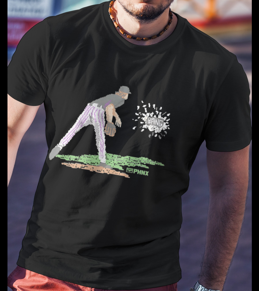 Arizona Diamondbacks PHNX 16 Bit Pixel Baseball Player Bang T-Shirt