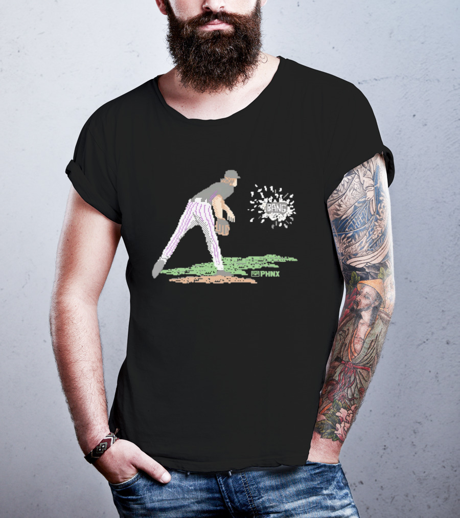 Arizona Diamondbacks PHNX 16 Bit Pixel Baseball Player Bang T-Shirt