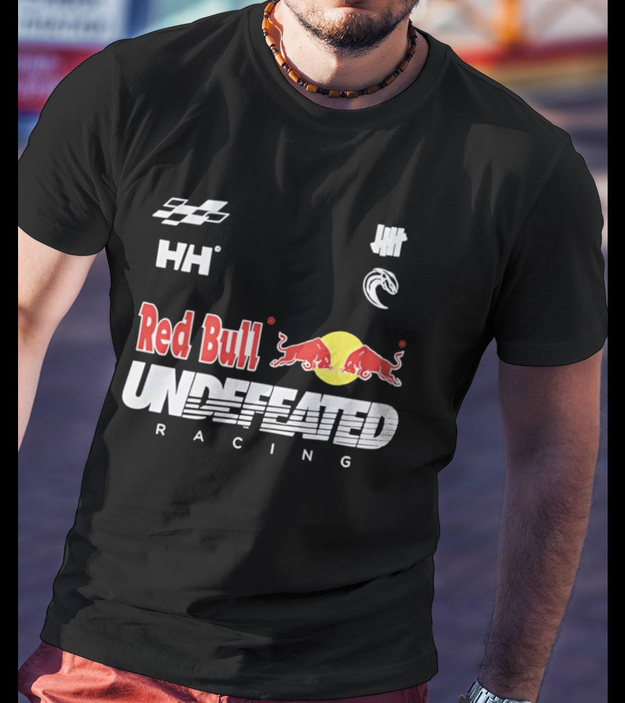 Red Bull Undefeated Racing Helly Hansen Collaboration Checkered Flags T-Shirt