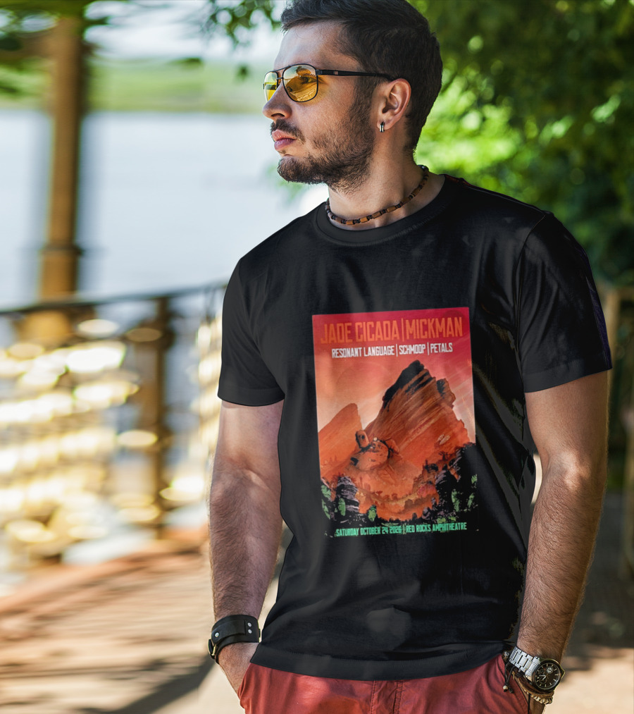 Jade Cicada Mickman Red Rocks Amphitheatre October 24 2026 Resonant Language Schmoop Petals T-Shirt