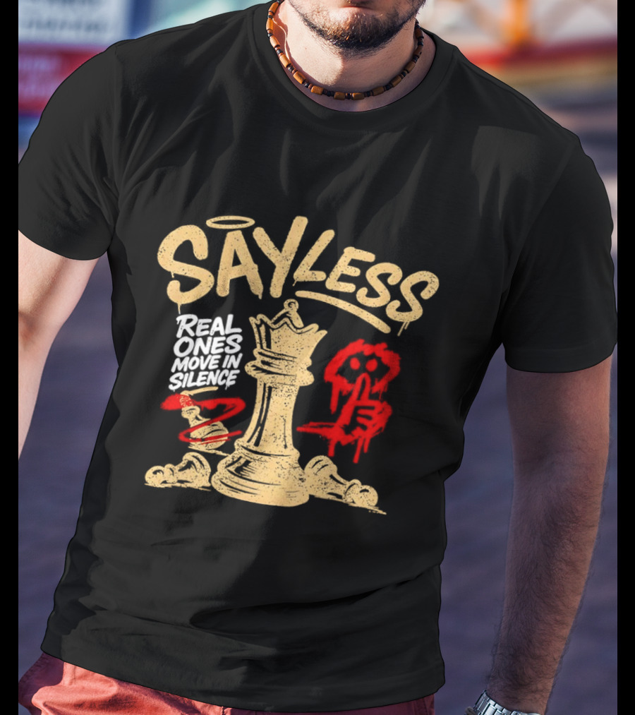 Say Less Real Ones Move In Silence Chess Piece And Red High Heels T-Shirt