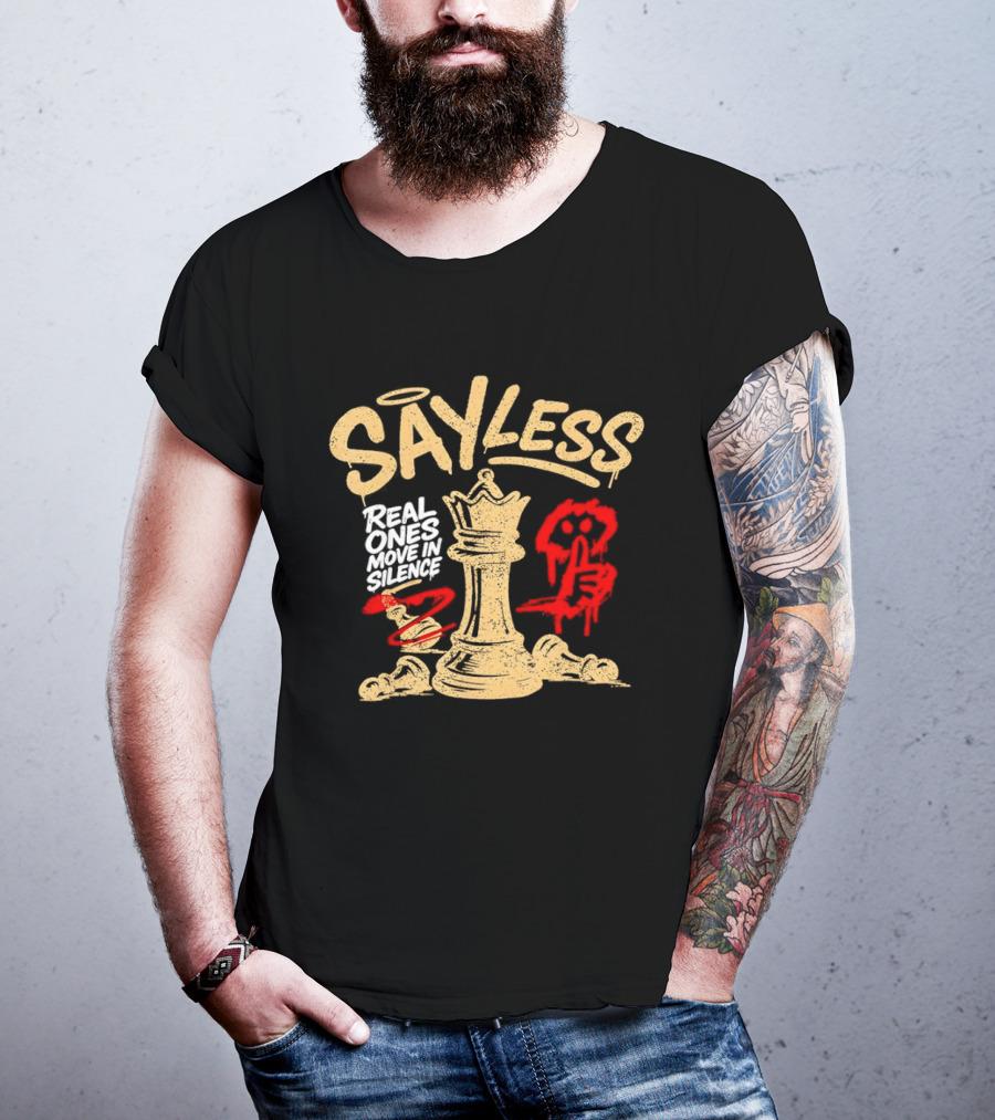 Say Less Real Ones Move In Silence Chess Piece And Red High Heels T-Shirt