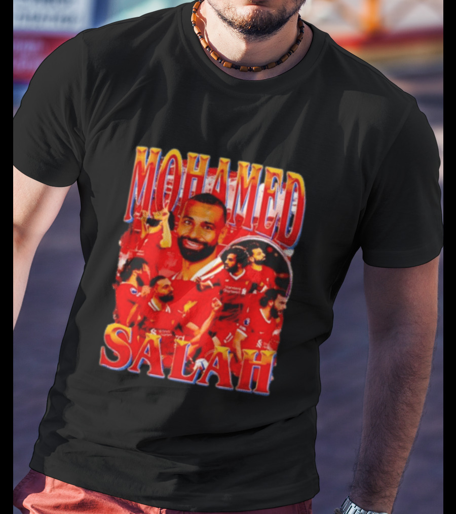 Mohamed Salah Liverpool Egyptian Football Star Celebratory Montage T-Shirt