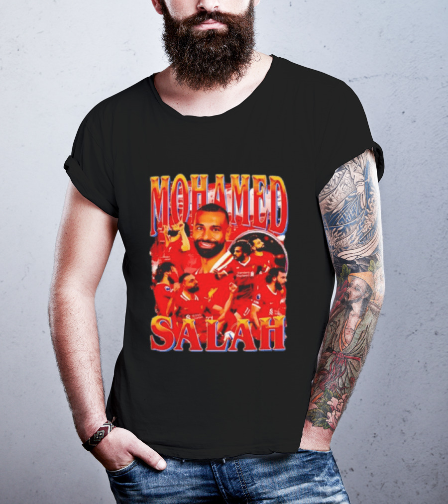 Mohamed Salah Liverpool Egyptian Football Star Celebratory Montage T-Shirt
