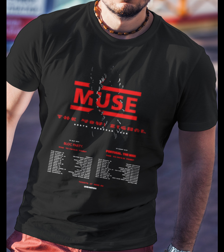 Muse The Wow Signal North American Tour 2026 Venue Dates Mack Minn Eddie Wright T-Shirt
